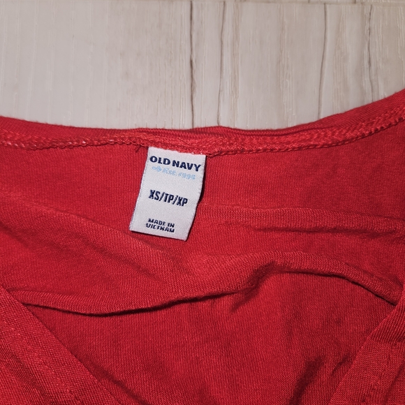 Old Navy Red Jersey Wrap Dress XS Rayon V-Neck Tie Waist Long Sleeve Fit & Flare - Picture 7 of 13